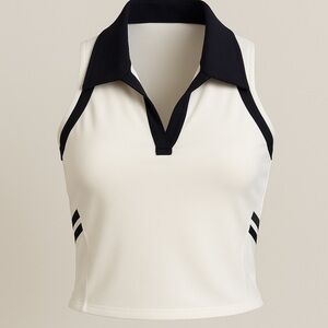 NWT Splitz 59 Austin Crop Polo - White/Indigo
(M)